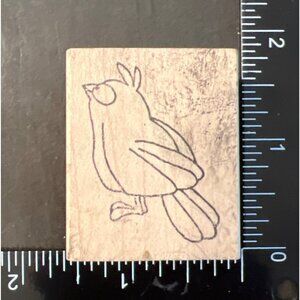 Wood Mounted Rubber Stamp With Bird Design By The Cottage Stamper E2362